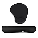GIM Keyboard and Mouse Pad with Gel Wrist Rest Support, Memory Foam Set with Non Slip Rubber Base for Office, Gaming, Computer, Laptop and Mac