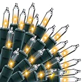 3 Sets of 100 Counts Clear Green Wire Christmas Light, Warm White Lights for Indoor or Outdoor Christmas Decorations