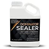 1 Gal. DOMINATOR Stone+ Gloss Clear Acrylic Sealer | Satin Finish Stone Sealer, Clay Brick Sealer | Color Enhancing | Professional Grade | Fast Dry | Indoor and Outdoor