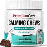 PREMIUM CARE Calming Treats for Dogs - Made in USA - Helps with Dog Anxiety, Separation, Barking, Stress Relief, Thunderstorms and More - Natural Calming Relaxer for Aggressive Behavior - 120 Chews