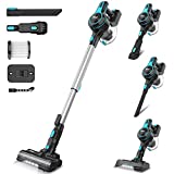 INSE Cordless Vacuum Cleaner, 6-in-1 Rechargeable Stick Vacuum with 2200 m-A-h Batt, Powerful Lightweight Vacuum Cleaner, Up to 45 Mins Runtime, for Home Hard Floor Carpet Pet Hair- N5S Light Blue