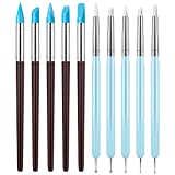 Clatoon 10Pcs Silicone Clay Sculpting Tool, Modeling Dotting Tool & Pottery Craft use for DIY Handicraft, Sculpture Pottery, Nail Art