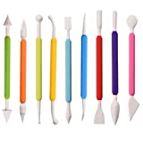 kiniza 9 Pieces Clay Sculpting Tools, Plastic Modeling Clay Tools for Kids，Double-Head Plastic Ceramic Pottery Tool Kit,Crafts Clay Modeling DIY Kit Cook Decorating Tools for Shaping and Sculpting