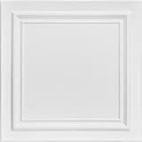 A La Maison Ceilings R24 Line Art Foam Glue-up Ceiling Tile (256 sq. ft./Case), Pack of 96, Plain White