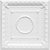 A La Maison Ceilings R47 Romanesque Foam Glue-up Ceiling Tile, Pack of 96, Plain White