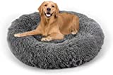 Dog Bed, Cat Calming Bed, Faux Fur Pillow Pet Donut Cuddler Round Plush Bed for Large Medium Small Dogs and Cats