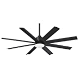 Minka Aire Slipstream 65 in. Integrated LED Indoor/Outdoor Coal Ceiling Fan with Light and Remote Control