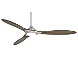 Minka Aire F868L-BN Sleek 60' Ceiling Fan with LED Light and Remote Control, Brushed Nickel