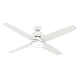 Hunter Advocate Indoor Wi-Fi Ceiling Fan with LED Light and Remote Control, 60', Fresh White