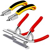 KEILEOHO 2 PCS Canvas Stretcher Pliers with 2 Staple Remover, Stainless Steel Canvas Stretching Pliers with Spring Return Handle Anti-Corrosion and Anti-Rust for Stretching Canvas Oil Painting