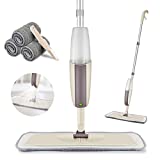 HOMTOYOU Spray Mop Upgrade for Floor Cleaning - Floor Mop with a Refillable Spray Bottle and 3 Washable Pads, Flat Mop for Home Kitchen Hardwood Laminate Wood Ceramic Tiles Floor Cleaning