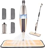 Microfiber Spray Mop for Floor Cleaning, Dry Wet Wood Floor Mop with 3 pcs Washable Pads, Handle Flat Mop with Sprayer for Kitchen Wood Floor Hardwood Laminate Ceramic Tiles Dust