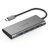 LENTION USB-C Multi-Port Hub with 4K HDMI Output, 4 USB 3.0, Type C Charging Compatible 2021-2016 MacBook Pro, New Mac Air & Surface, Chromebook, More, Stable Driver Adapter (CB-C35, Space Gray)