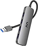 uni USB Hub, Aluminum 4-Port PS4 USB 3.0 Data to USB Hub Adapter (Ultra-Slim) Compatible with PC, MacBook Air, Mac Pro/Mini, iMac, Surface Pro, XPS, PS5, Xbox One, Flash Drive, Mobile HDD and More
