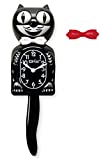 Kit Cat Klock Classic Black Clock with White and Red Bow Ties