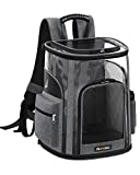 FEANDREA Dog Backpack, Pet Carrier Backpack for Small Dogs, Puppy, Cats, for Traveling, Hiking, Outdoors, Gray UPDC042G01
