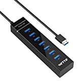 7-Port USB 3.0 Hub, IVETTO Data USB Hub with 38inch Long Cable for Laptop, PC, MacBook, Mac Pro, Mac Mini, iMac, Surface Pro and More