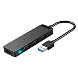 USB Hub, VENTION 4-Port USB 3.0 Hub Ultra-Slim Data USB Splitter Charging Supported Compatible with MacBook, Laptop, Surface Pro, PS4, PC, Flash Drive, Mobile HDD (0.5FT/0.15M)