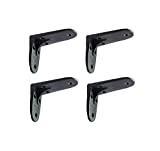 NACH 4 Pack Heavy Duty and Thick Borris Cast Iron Industrial Shelf Bracket, Small 3.54 x 2.75 x 1.77inch, L-Shaped Shelf Bracket, DIY Projects, Hardware Included, JS-90-423S, Black