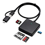 Memory Card Reader, BENFEI 4in1 USB USB-C to SD Micro SD MS CF Card Reader Adapter
