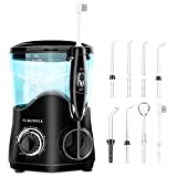 TUREWELL Water Dental Flosser for Teeth/Braces,10 Pressure Levels, 8 Water Jet Tips for Family, 600ML Electric Water Dental Oral Irrigator for Teeth Clean (Black)