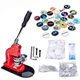 Seeutek Button Maker Machine Button Badge Maker 2-1/4 inch 58mm with 500 Pcs Button Parts and 2-1/4 inch 58mm Circle Cutter