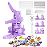 Button Maker Machine Multiple Sizes 1+1.25+2.25 inch Push-Pull DIY Buttons,300pcs Plastic Button&Circle Cutter&Pictures&Gasket Badge Punch Press Machine