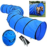 MelkTemn Dog Agility Equipment - Dog Agility Hurdle,Dog Agility Weave Poles,Dog Agility Jump - Canine Agility Set for Pet Dog Outdoor Games Training,Obedience,Rehabilitation with Carrying Bag (Tunnel)