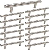 15 Pack homdiy Brushed Nickel Cabinet Pulls 3 Inch Kitchen Cabinet Handles Stain Steel Cabinet Hardware for Kitchen and Bathroom Cabinets, 5 Inch Overall Drawer Pull