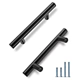 30 Pack | 3 Inch Center to Center Matte Black Euro Cabinet Pulls Kitchen Handles,Made of Stainless Steel,Ideal for Cabinet,Drawer,Cupboard and Wardrobe.