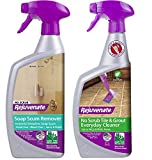 Rejuvenate Scrub Free Soap Scum Remover Non-Toxic Non-Abrasive Cleaning Formula – 24 Ounce & Non-Toxic Bio-Enzymatic Safe and Scrub Free Tile and Grout Cleaner Lightens and Brightens Every Time – 32oz