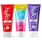 hello Variety (Unicorn, Strawberry, Grape) Fluoride Kids Toothpaste, Anticavity, Vegan, SLS Free, Gluten Free, for Ages 2 and Up, 4.2 Ounce (Pack of 3)
