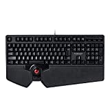 ELECOM -Japan Brand- Wired Keyboard with Built-in Trackball & Scroll Wheel, Pointing and Scrolling Feature, Precise Control, for Gaming, Ergonomic Comfort, Japanese Layout, Windows/Mac (TK-TB01UMBK)
