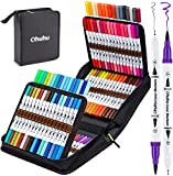 100 Colors Art Markers Set, Ohuhu Dual Tips Coloring Brush Fineliner Color Marker Pens, Water Based Marker for Calligraphy Drawing Sketching Coloring Bullet Journal Art Supplies