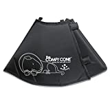 The Original Comfy Cone by All Four Paws, Soft Pet Recovery Collar with Removable Stays, Large, Black
