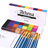 UCANBE Face Body Paint Set-Athena Painting Palette,10 Professional Artist Brush,Large Deep Pan Ideal for Halloween Cosplay Party SFX Arty Stage Makeup