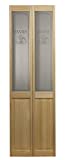 LTL Home Products 864720 Pantry Half Glass Bifold Interior Wood Door, 24 Inches x 80 Inches, Unfinished Pine