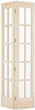 LTL Home Products 872526 Classic French Traditional Divided Glass French Bifold Intior Wood Door, 30' x 80', Unfinished Pine