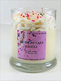 I Am Created by Design | Birthday Cake Scented Candle | 9.5 oz. | 100% Soy Wax Candle with Lid | Phthalate-Free | 2 Wick Candle | Looks Like a Real Birthday Cake w/Sprinkles