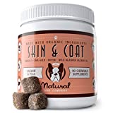 Natural Dog Company Skin & Coat Chews | Salmon & Peas Flavor | Dog Vitamins and Supplements for Healthy Skin and Coat | Itch Relief for Dogs with Allergies | with Biotin, Vitamin E, and Omega 3
