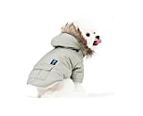 PetBoBo Cat Dog Doggie Down Jacket Hoodie Coat Pet Clothes Warm Clothing for Small Dogs Winter Beige M