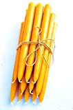 BeeTheLight Beeswax Taper Candles - Dipped Style - 10 Hours Each, 12 Pack, 120 Hours - 100% Pure Bees Wax - Handmade - Unscented - All Natural Light Honey Scent
