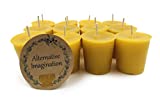 Alternative Imagination Premium 100% Pure, Natural Beeswax Votive Candles - Pack of 12