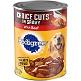 PEDIGREE CHOICE CUTS in Gravy Adult Canned Wet Dog Food with Beef, 13.2 oz. Cans (Pack of 12)