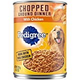 PEDIGREE Adult Canned Wet Dog Food Chopped Ground Dinner with Chicken, (12) 13.2 oz. Cans