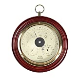 Ambient Weather WS-M0921THB 8' Cherry Finish Tan Dial Traditional Barometer with Temperature and Humidity