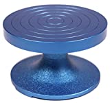 Creative Hobbies BW-18M Professional Sculpting Wheel Turntable 7 Inch Diameter, Heavy Duty Solid Cast Iron, Ball Bearing Design, Weighted Top, Blue Color
