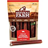 Natural Farm Bully Sticks - 6-Inch Long, 25-Count (20oz / 1.3 lb Per Pack) - 100% Beef Chews, Grass-Fed, Non-GMO, Grain-Free, Fully Digestible Treats to Keep Your Puppies, Small and Medium Dogs Busy