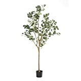 DIIGER Artificial Tree Plant Eucalyptus Tree 6FT Tall，, Modern Large Fake Plant Decor in Pot for Indoor Outdoor，Home Office Perfect Housewares Gift Decoration
