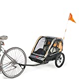 Allen Sports Deluxe Steel 2-Child Bicycle Trailer and Stroller, Model AS2-O, Orange